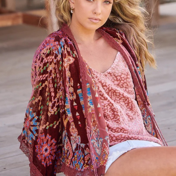 NWT! Johnny Was Geo Burnout Dazy Kimono